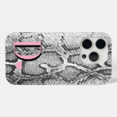 Witte Python Slangenhuid - Rijke Elegante Monogram Case-Mate iPhone Case (Achterkant (horizontaal))