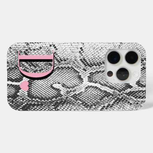 Witte Python Slangenhuid - Rijke Elegante Monogram Case-Mate iPhone Case (Achterkant (horizontaal))