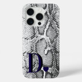 Witte Python Slangenhuid - Rijke Elegante Monogram Case-Mate iPhone Case (Achterkant)