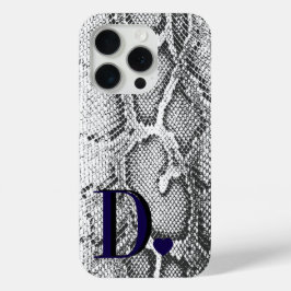 Witte Python Slangenhuid - Rijke Elegante Monogram iPhone 15 Pro Case
