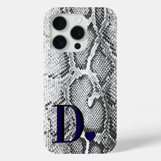 Witte Python Slangenhuid - Rijke Elegante Monogram Case-Mate iPhone Case (Achterkant)