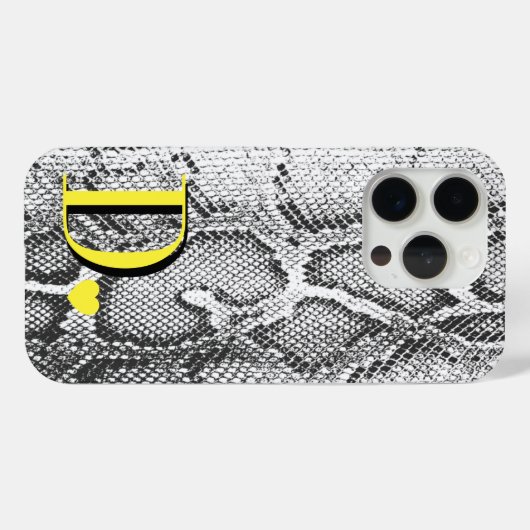 Witte Python Slangenhuid - Rijke Elegante Monogram Case-Mate iPhone Case (Achterkant (horizontaal))