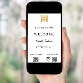 Witte QR code business logo seminarruimte wifi Poster