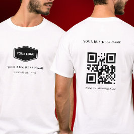 Witte QR Code Douane en Promotiebedrijf Logo T-shirt