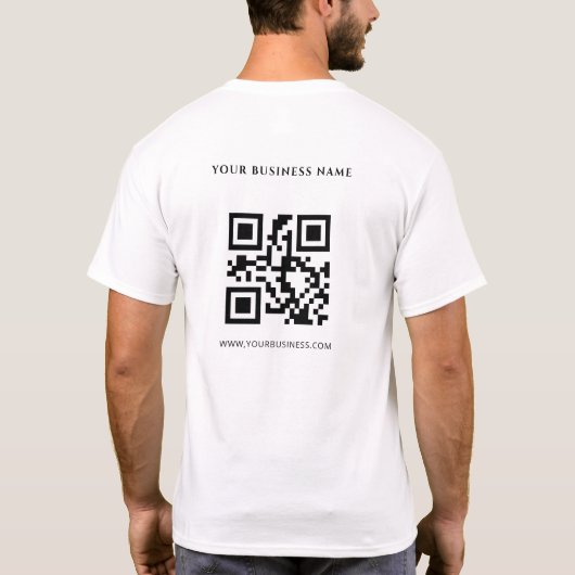 Witte QR Code Douane en Promotiebedrijf Logo T-shirt (Achterkant)