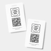 Witte QR-code | Eenvoudig professioneel bedrijf  Badge (Voor- en achterkant)