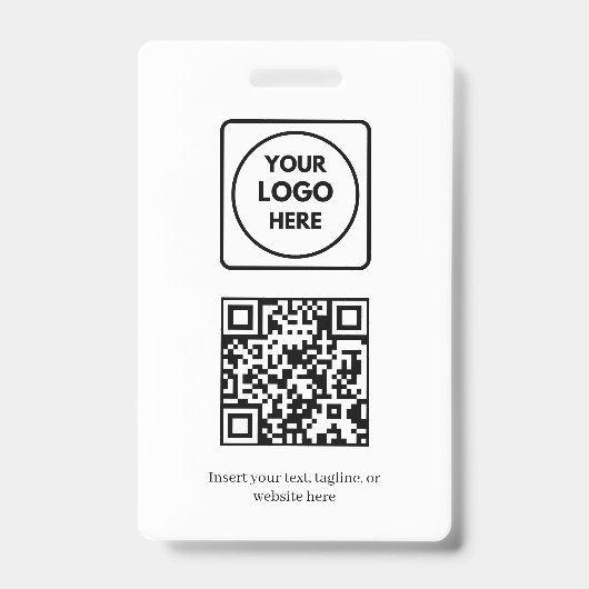 Witte QR-code | Eenvoudig professioneel bedrijf  Badge (Voorzijde)