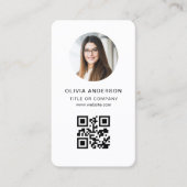 Witte QR-code foto Visitekaartje (Voorkant)