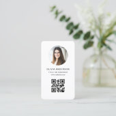 Witte QR-code foto Visitekaartje (Staand voorkant)