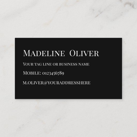 Witte QR Code Logo Eenvoudig Zwart Visitekaartje (Achterkant)