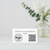 Witte QR-code Logo Simple Visitekaartje (Staand voorkant)