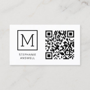 Witte QR code Minimal Logo Professional Visitekaartje