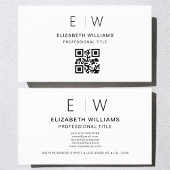 Witte QR-code monogram minimalistisch modern Visitekaartje