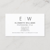 Witte QR-code monogram minimalistisch modern Visitekaartje (Achterkant)