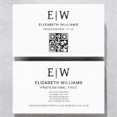 Witte QR-code monogram minimalistisch Visitekaartje