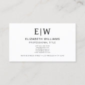 Witte QR-code monogram minimalistisch Visitekaartje (Achterkant)