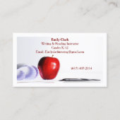 Witte QR-code School Docent Rood Appel Visitekaartje (Voorkant)
