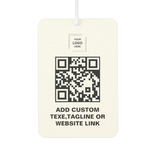 Witte QR-code Zakelijk Logo Auto Luchtverfrisser (Voorkant)