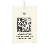 Witte QR-code Zakelijk Logo Auto Luchtverfrisser (Achterkant)