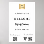 Witte QR-code zakelijk logo seminar zaal wifi Poster (Voorkant)