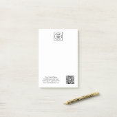 Witte QR | Minimaal zakelijk logo-ontwerp Post-it® Notes (Op bureau)