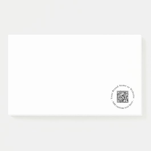 Witte QR | Minimalistisch Schoon Bedrijfsdesign Post-it® Notes (Voorkant)