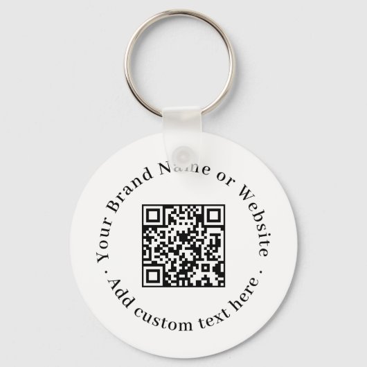 Witte QR | Minimalistisch Schoon Budgetontwerp Sleutelhanger (Voorkant)