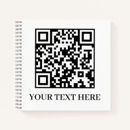 Witte QR | Minimalistische schone aangepaste tekst Notitieboek