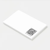 Witte QR | Moderne Minimalistische Aangepaste Teks Post-it® Notes (Schuin)
