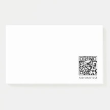 Witte QR | Moderne Minimalistische Aangepaste Teks