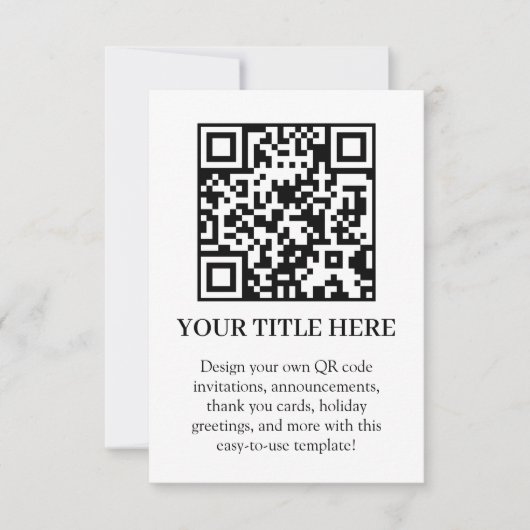 Witte QR | Moderne Minimalistische Aangepaste Uplo Kaart (Voorkant)