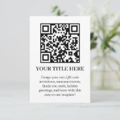 Witte QR | Moderne Minimalistische Aangepaste Uplo Kaart (Staand voorkant)