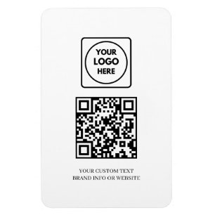 Witte QR Professioneel Eenvoudig Zakelijk Logo Magneet