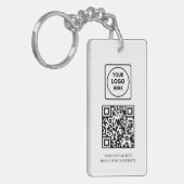 Witte QR | Professioneel zakelijk logo-ontwerp Sleutelhanger (Voorkant Links)