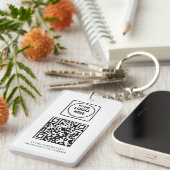 Witte QR | Professioneel zakelijk logo-ontwerp Sleutelhanger (Voorkant Rechts)