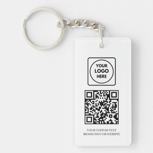 Witte QR | Professioneel zakelijk logo-ontwerp Sleutelhanger (Voorkant)