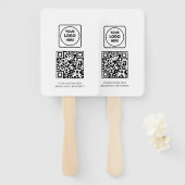 Witte QR | Professioneel zakelijk logoontwerp Handwaaier (Voorkant en achterkant)