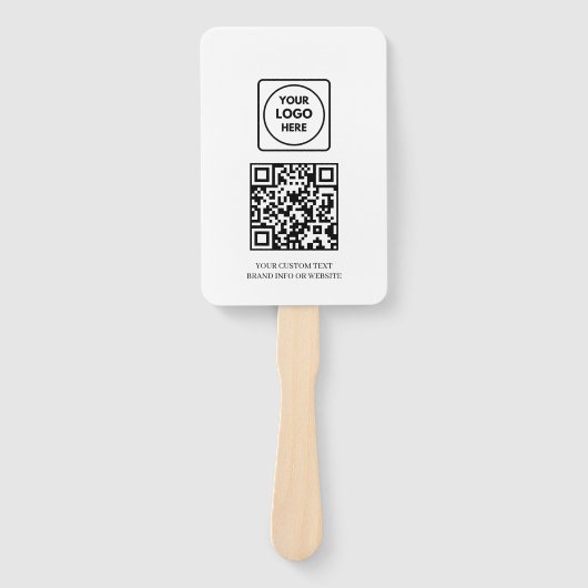 Witte QR | Professioneel zakelijk logoontwerp Handwaaier (Voorkant)