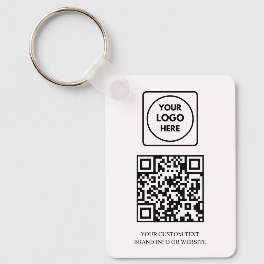 Witte QR | Professioneel zakelijk logoontwerp Sleutelhanger (Voorkant)