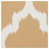 Witte Quatrefoil Ikat & Custom Beige Background Stof (Close Up)