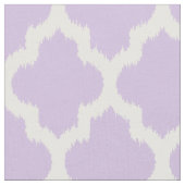 Witte Quatrefoil Ikat & Custom Lavender Background Stof (Close Up)