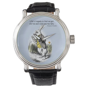  Witte Rabbit Age van Wisdom Quote Watch Horloge