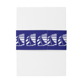 Witte Racing Zeilboten op Blauwe Uitnodigingsbande Uitnodigingen Wikkel (Achterkant Voorbeeld)