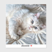Witte Ragdoll Kat Sticker (Vel)