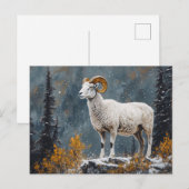 Witte Ram op de besneeuwde berg Briefkaart (Voorkant / Achterkant)
