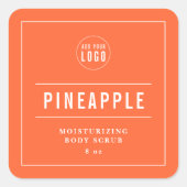 Witte rand en aangepaste kleuren voor Logo toevoeg Vierkante Sticker (Voorkant)