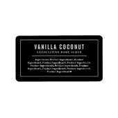 Witte rand en lijnen bewerkbare kleuringrediënten etiket (Voorkant)