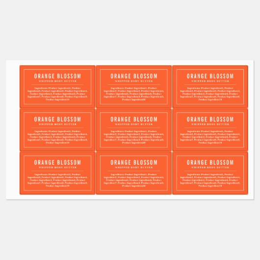 Witte rand en lijnen bewerkbare kleuringrediënten labels (Vel)