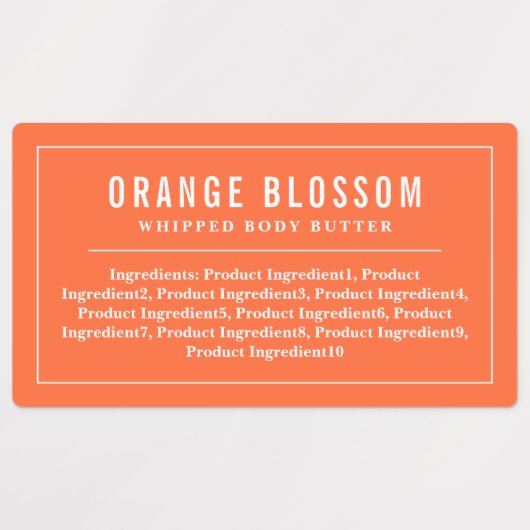 Witte rand en lijnen bewerkbare kleuringrediënten labels (Design 1)