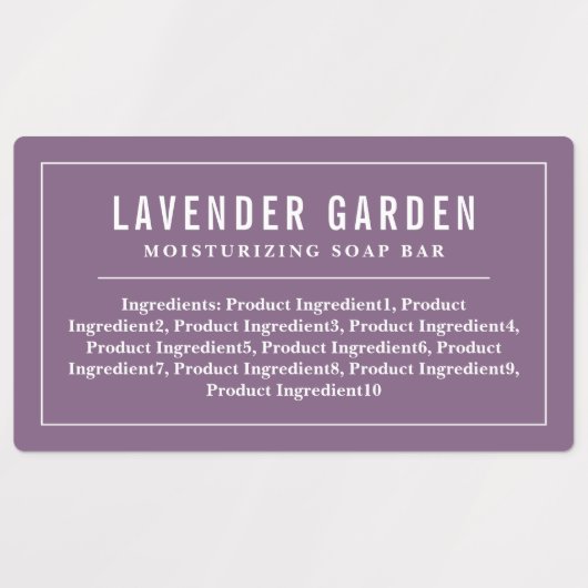 Witte rand en lijnen bewerkbare kleuringrediënten labels (Design 1)